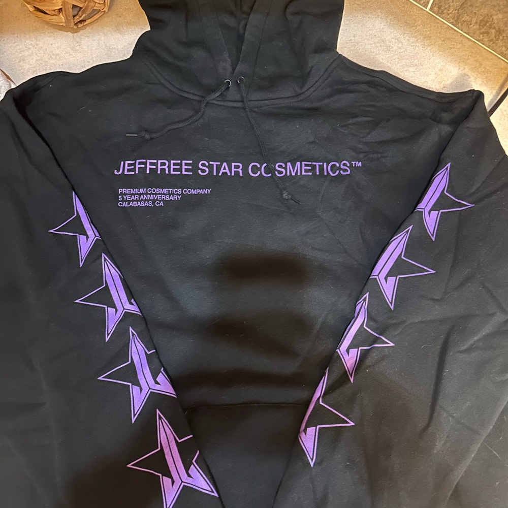 Jeffree Star Black Hoodie with Purple Star Accents